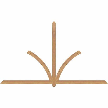 Ekena Millwork Redmond Timber Gable Bracket, Western Red Cedar, 108"W x 63"H x 1 1/2"D x 3 1/2"F, 14/12 Pitch GBW108X63X0204RED00SWR